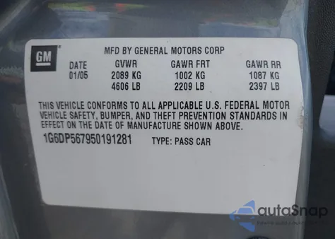 2005 Cadillac Cts Standard z USA, uszkodzony, nr VIN 1G6DP567950191281